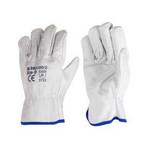 Luva Pele Genuína Branca 9" Flux