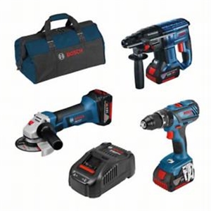 Kit GSB+GBH+GWS 18V+3 Baterias 4,0Ah 0615990M0U Bosch - DBKGSBGBHGWS18V3B