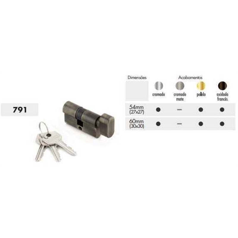 Cilindro Ref.791 60mm 30+30 Lat Crom - Teicocil TEICOCIL - 20230300096