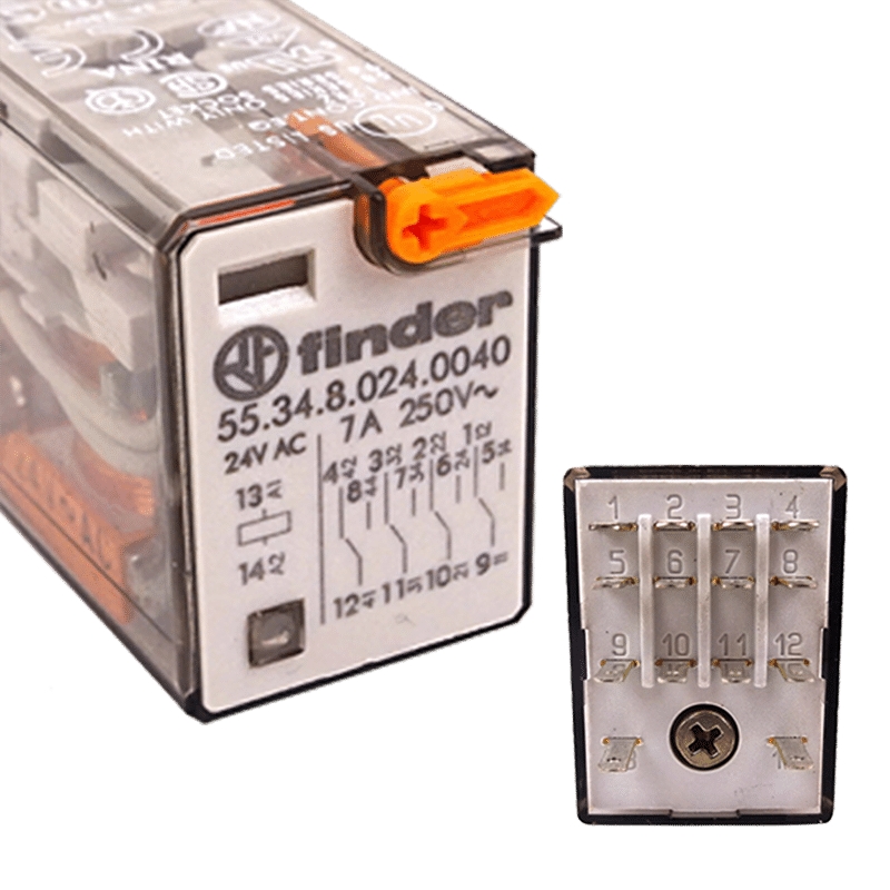 Relé 4 Inversores 7a Bobine 24vac 55.34.8.024.0040 FINDER - 8012823079424