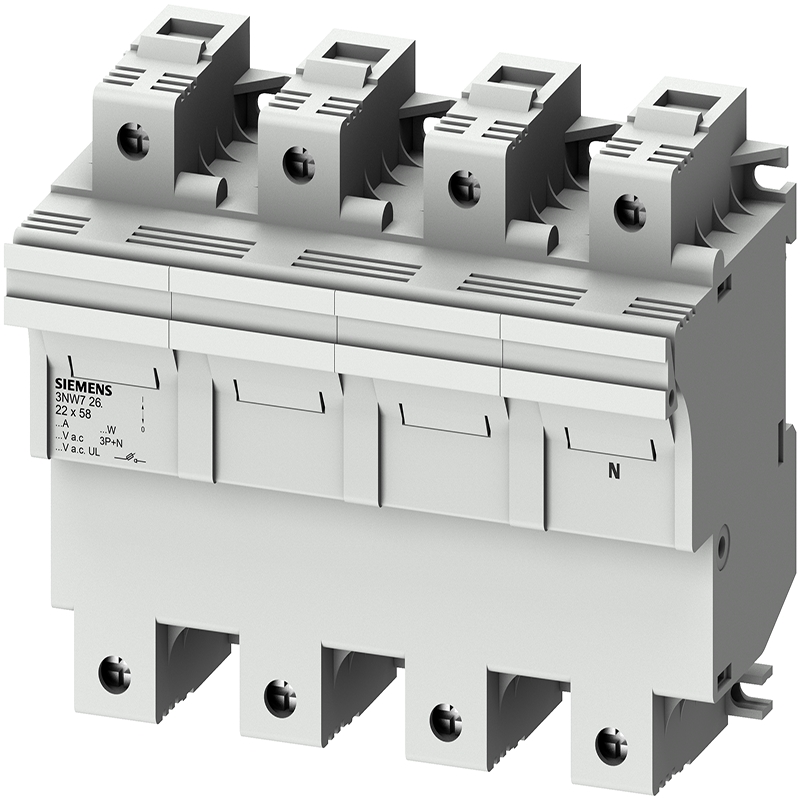 Seccionador Porta Fusíveis 22x58mm 3p+n 100a 3nw7261 SIEMENS - 9696969877461