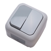 Interruptor Duplo Estanque Cinzento Palm VIKO by Panasonic - 9696969879124