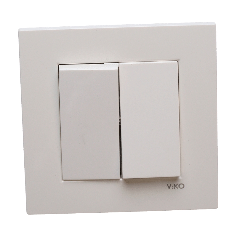 Interruptor Duplo Branco Karre Ref. 9096 VIKO by Panasonic - 9696969879161