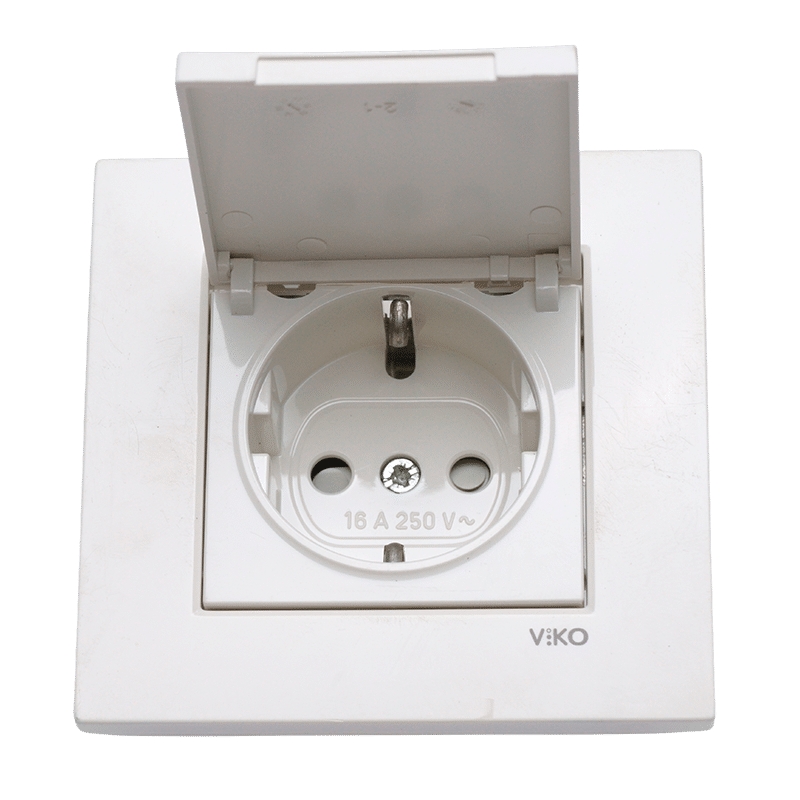 Tomada Shuko Branca Com Tampa Karre Ref. VIKO by Panasonic - 9696969879166