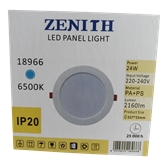 Painel Led Interior Redondo Branco 24w 220v-240v 6500k ZENIT - 9696969881434