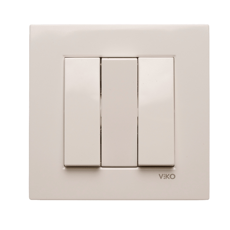 Interruptor Triplo Branco Karre Ref. 909 VIKO by Panasonic - 9696969880509