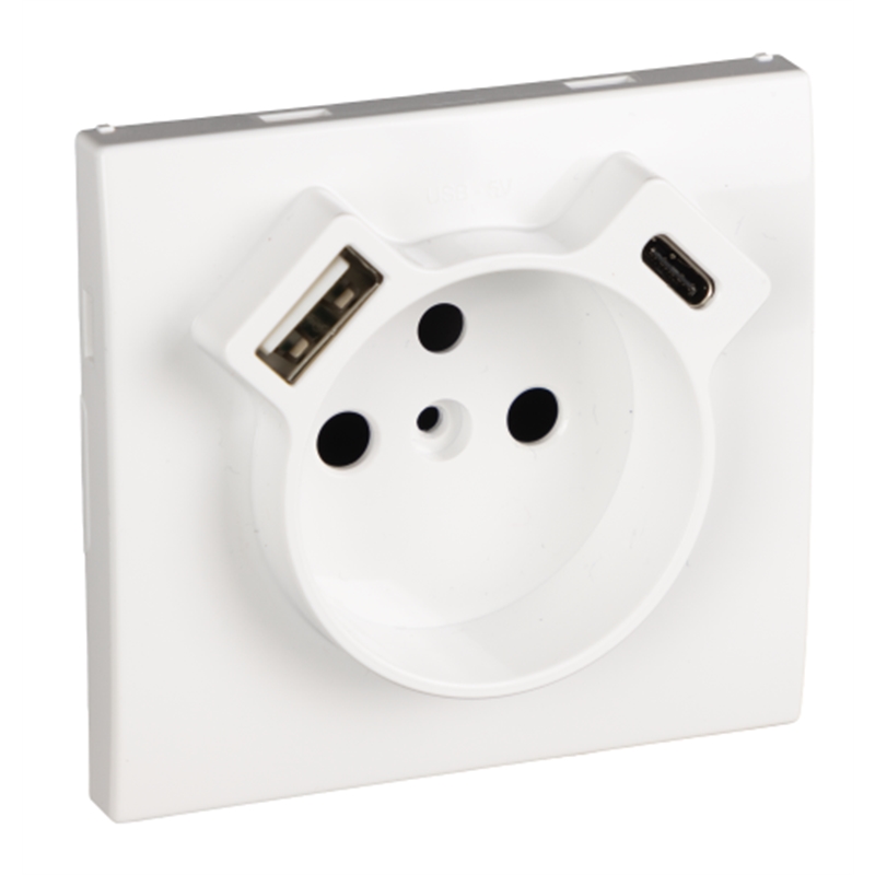 Centro Para Tomada Schuko + Usb Tipo A E Tipo C Ref.9 EFAPEL - 9696969883783