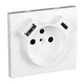 Centro Para Tomada Schuko + Usb Tipo A E Tipo C Marfi EFAPEL - 9696969883784