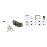 Cilindro Ref.791 54mm (27+27) Latão Cromado TEICOCIL