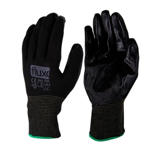 Luva Nitrilica Preta 8 Flux - FLNP8M