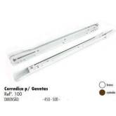 Corrediça 500mm Para Gaveta Branco JG Ref.100 TEICOCIL