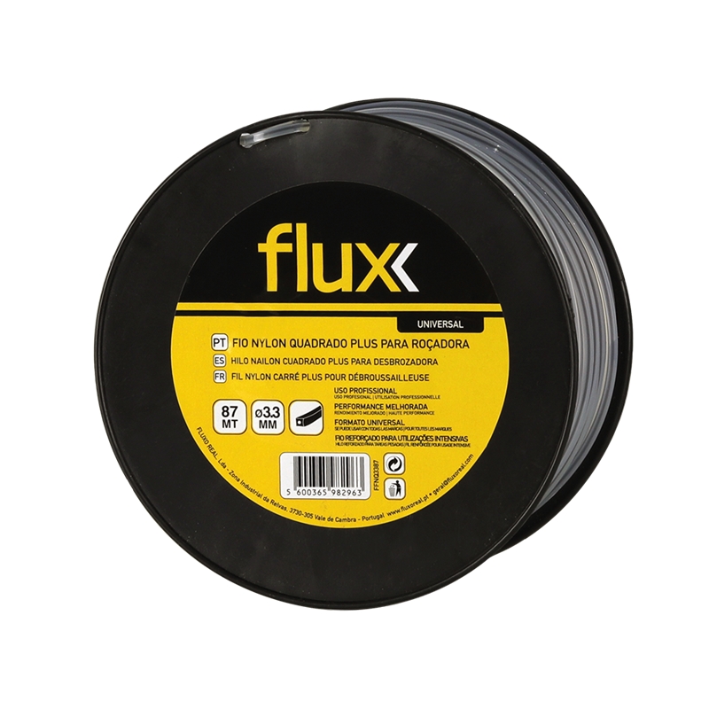Fio Nylon Quadrado Plus 3,3mm 87mt Flux - FFNQ3387