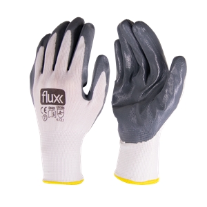 Luva Nitrilica Cinza 8 Flux - FLNC8M