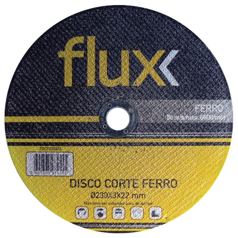 Disco Corte Ferro 180x3x22,2mm Flux - FDCF180