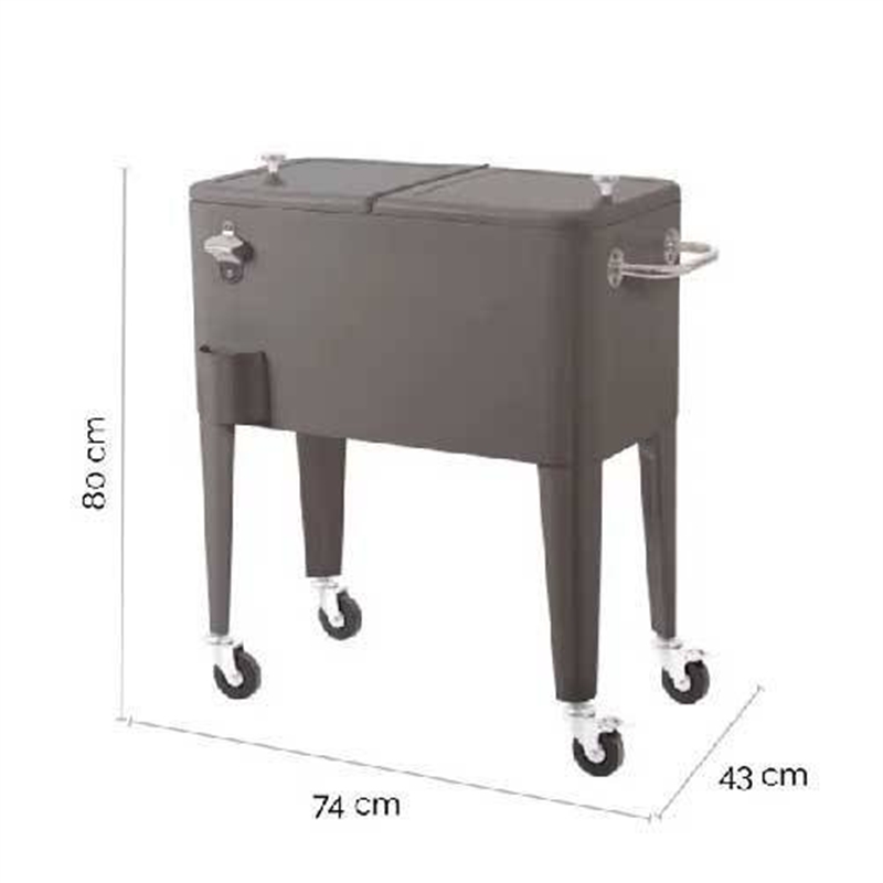 Frigorifico Nevera Vintage C/rod Gris 127388-ldk LDK GARDEN - 20220300056