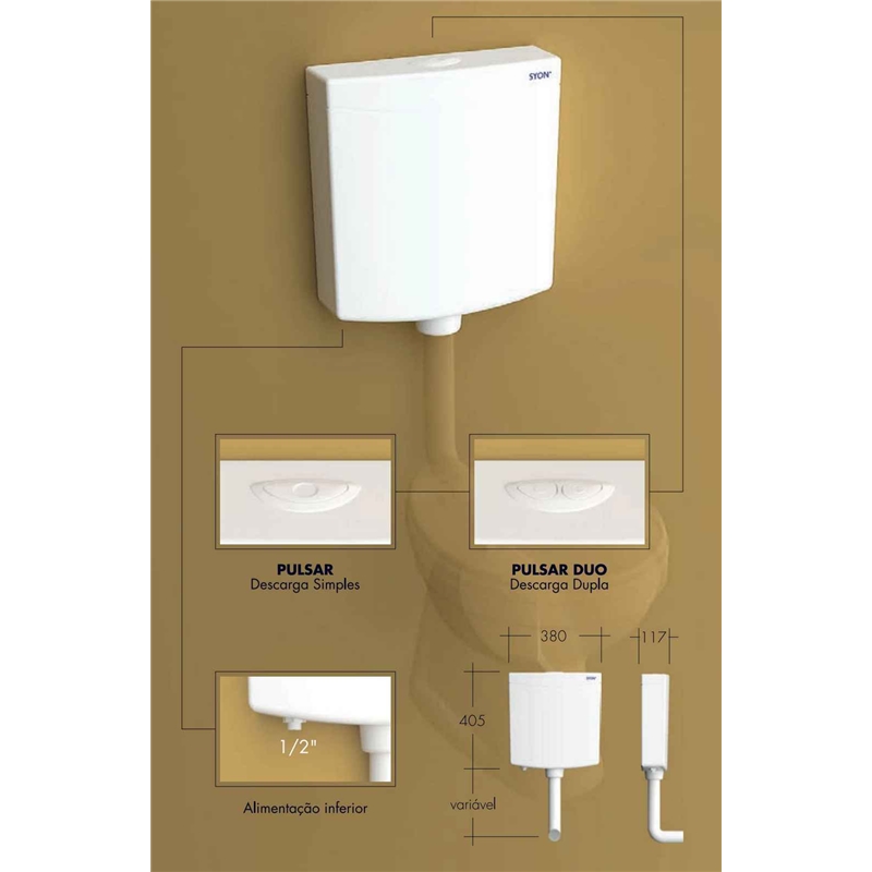 Autoclismo C/mec Desc Abs Pulsar Duo Bco - Syon SYON - 20240100040