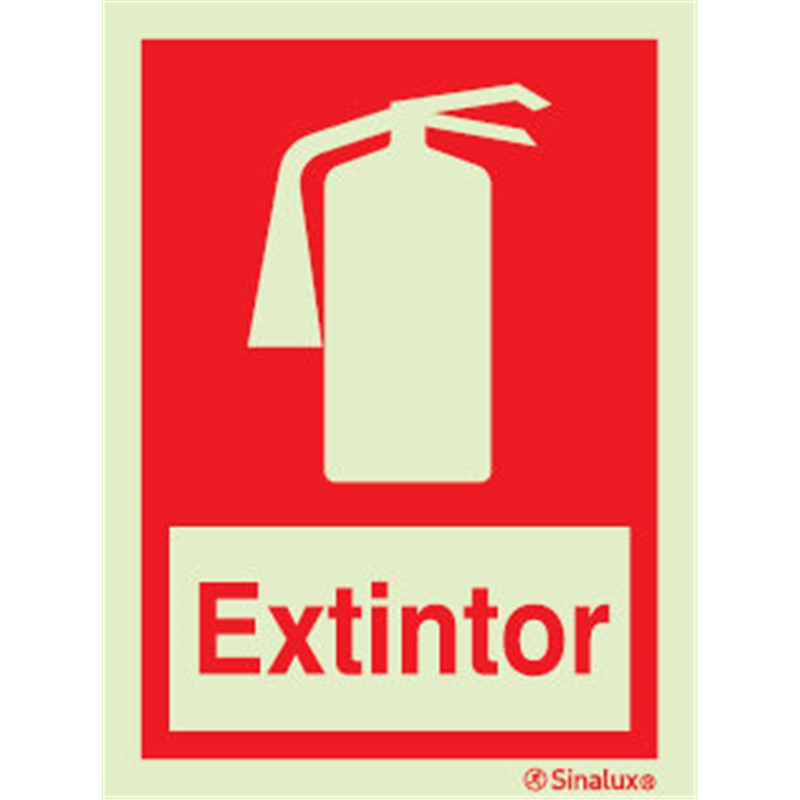 Placa Sinal Incendio Extintor 150x200mm SINALUX - 20151306195