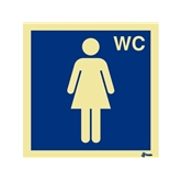 Placa Sinal Informaçao Wc Mulher 150x150mm SINALUX - 20151306202