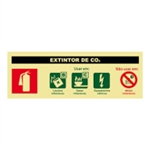 Placa Sinal Incendio Extintor Co2 240x85mm SINALUX - 20160900405