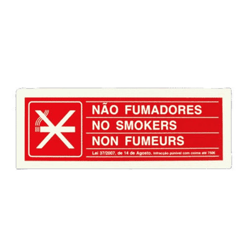 Sinal Proibiçao Nao Fumadores 300x100mm SINALUX - 20170300134