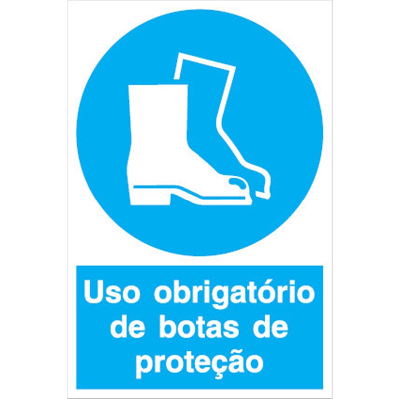 Sinal Obrigação Uso Obrigatorio Botas 400x600mm SINALUX - 20170500284