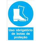 Sinal Obrigação Uso Obrigatorio Botas 400x600mm SINALUX - 20170500284
