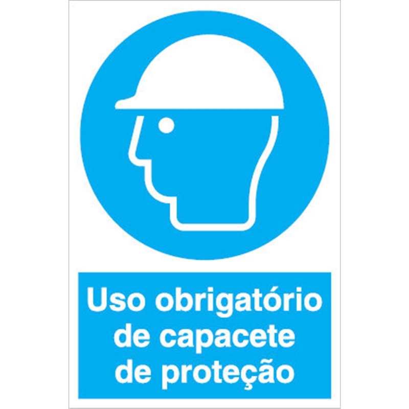 Sinal Obrigação Uso Obrigatorio Capacete 400x600mm SINALUX - 20170500285