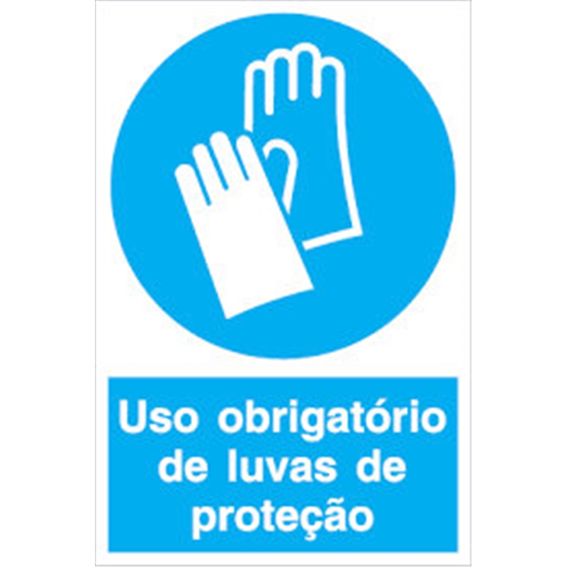 Sinal Obrigação Uso Obrigatorio Luvas 400x600mm SINALUX - 20170500286