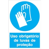 Sinal Obrigação Uso Obrigatorio Luvas 400x600mm SINALUX - 20170500286