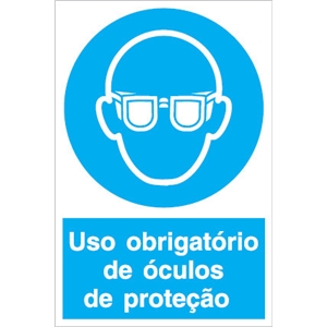 Sinal Obrigação Uso Obrigatorio Oculos 400x600mm SINALUX - 20170500287