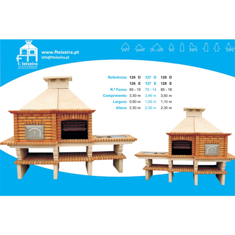 Churrasqueira 127e C/l.l.+forno+grelh 340x100x230 F.TEIXEIRA - 20190200028