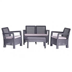 Conj Tarifa 2 Sofas+1 Mesa Preto 568189 - Allibert ALLIBERT - 20220600040