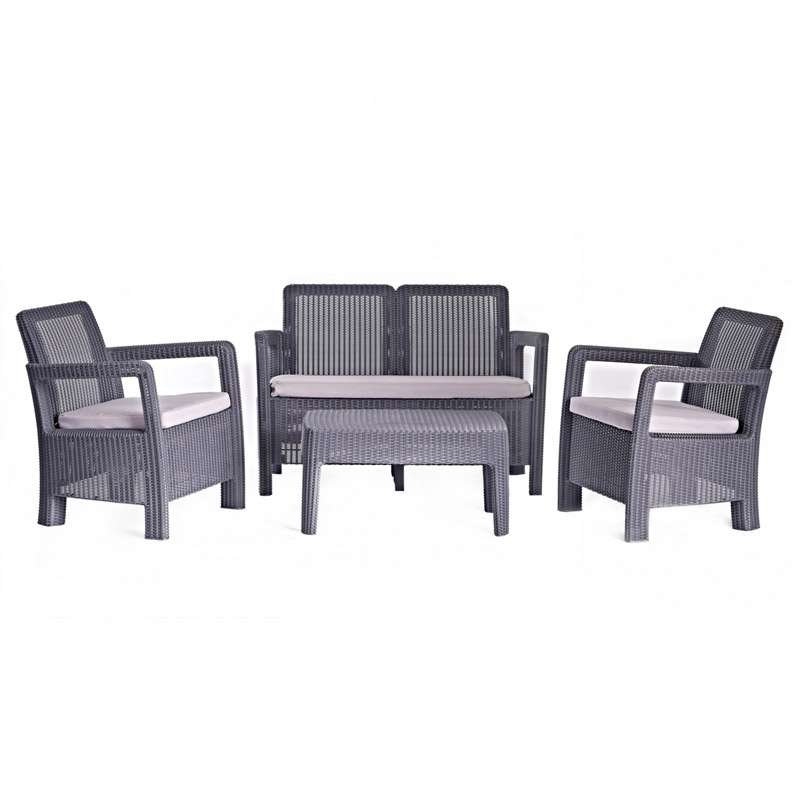 Conj Tarifa 2 Sofas+1 Mesa Preto 568189 - Allibert ALLIBERT - 20220600040