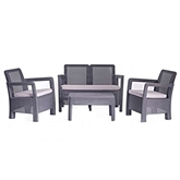 Conj Tarifa 2 Sofas+1 Mesa Preto 568189 - Allibert ALLIBERT - 20220600040