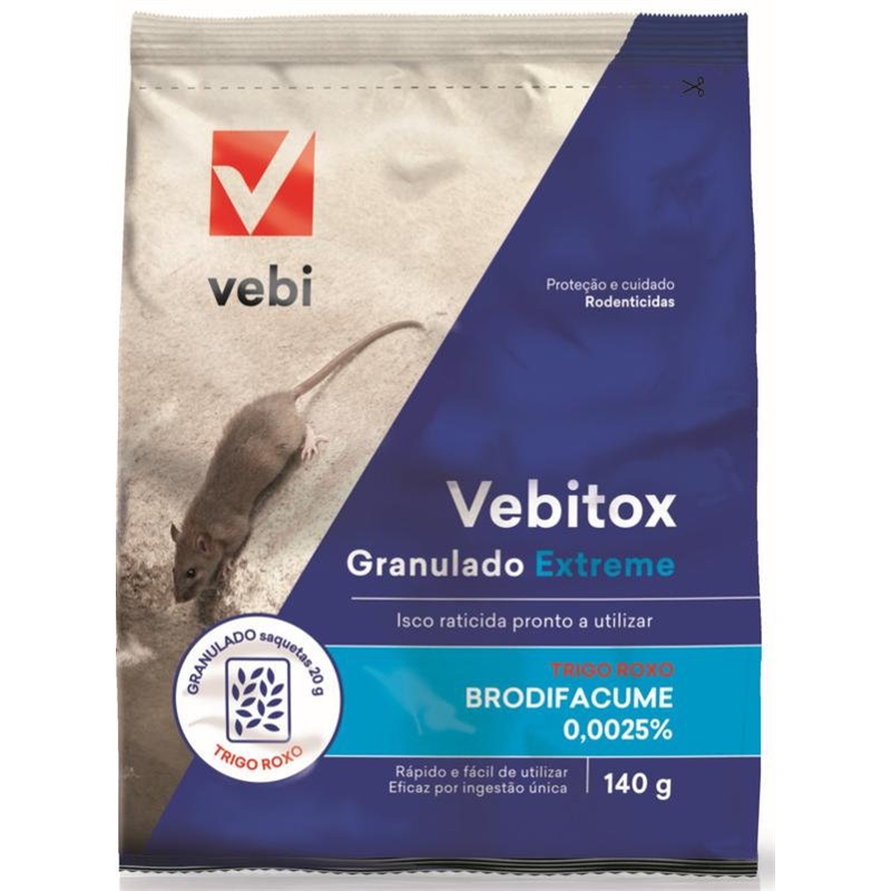 Raticida Vebitox Granulado Extreme 140gr VEBI - 20230900158