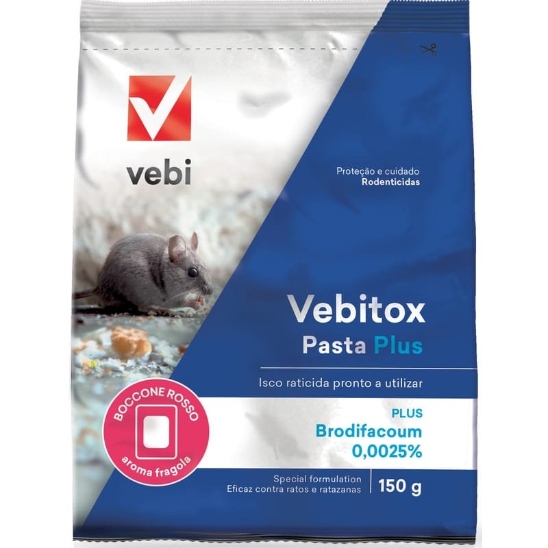 Raticida Vebitox Pasta Plus Vermelha 150gr VEBI - 20240700053