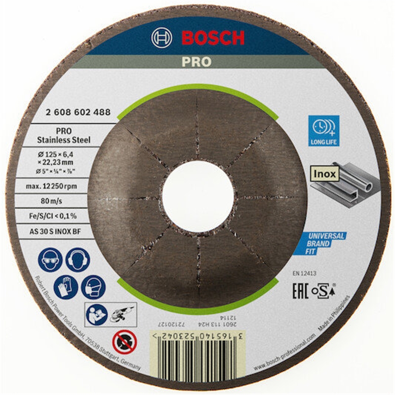 Disco Rebarbar Inox 125x6x22,23 Pro 2608602488-bosch BOSCH - 20260100196