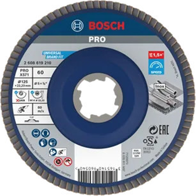 Disco Lixar115mm G60 Lamelas P/inox Ang-2608608264 BOSCH - 20151305068