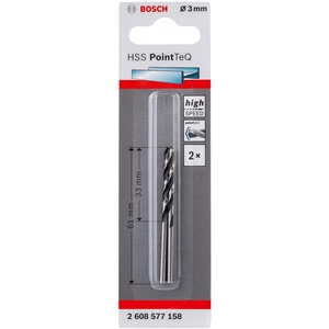 Broca Hss Pointteq, Din 338, 3,0 Mm 2608577158 BOSCH - 20180500121