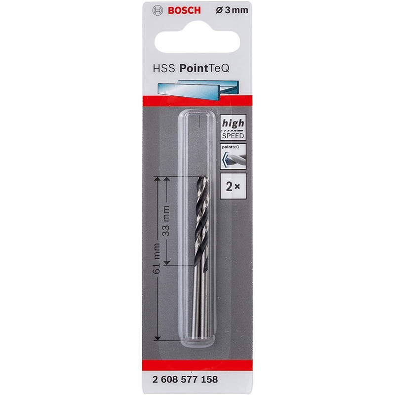 Broca Hss Pointteq, Din 338, 3,0 Mm 2608577158 BOSCH - 20180500121