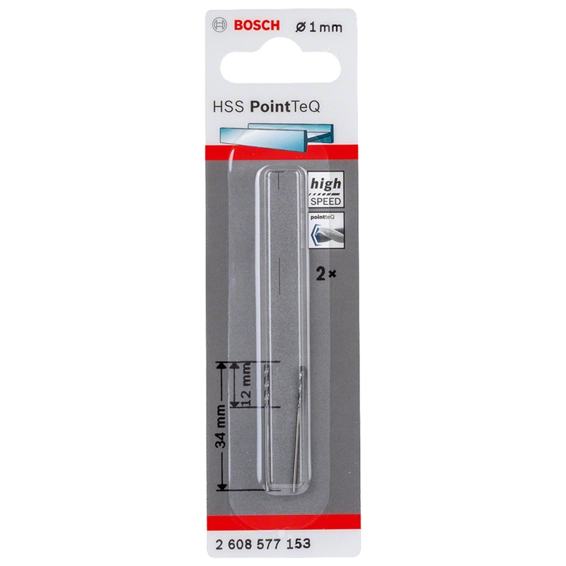 Broca Hss Pointteq, Din 338 1,0 Mm 2608577153 BOSCH - 20230700024