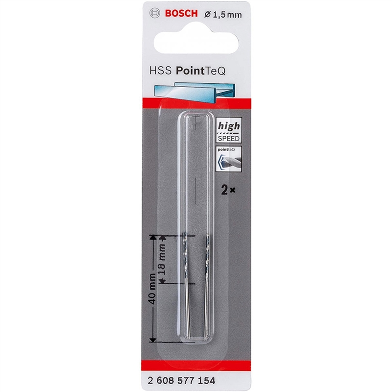 Broca Hss Pointteq, Din 338 1,5 Mm 2608577154 BOSCH - 20230700034