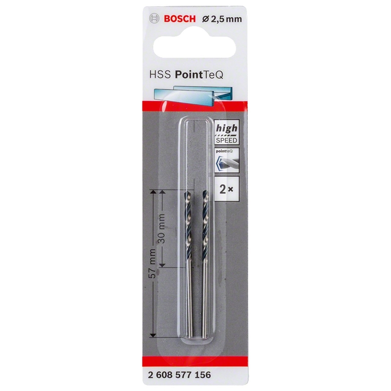 Broca Hss Pointteq, Din 338 2,5 Mm 2608577156 BOSCH - 20230700035