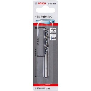 Broca Hss Pointteq, Din 338, 4,5 Mm 2608577163 BOSCH - 20240900044