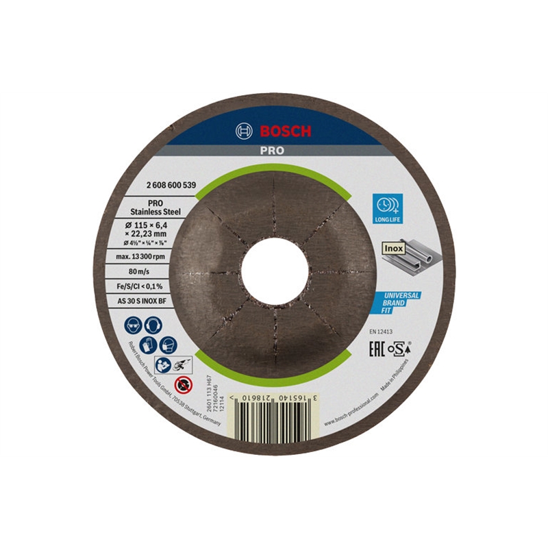 Disco Rebarbar Inox 115x6mm Curvo 2608600539 BOSCH - 20151304857