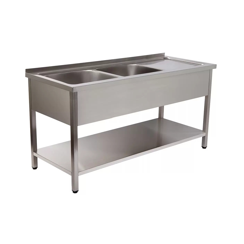 Bancada Lavagem 2 Cubas Inox 1800x700x800 Sem marca - 20151318150
