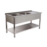 Bancada Lavagem 2 Cubas Inox 1800x700x800 Sem marca - 20151318150